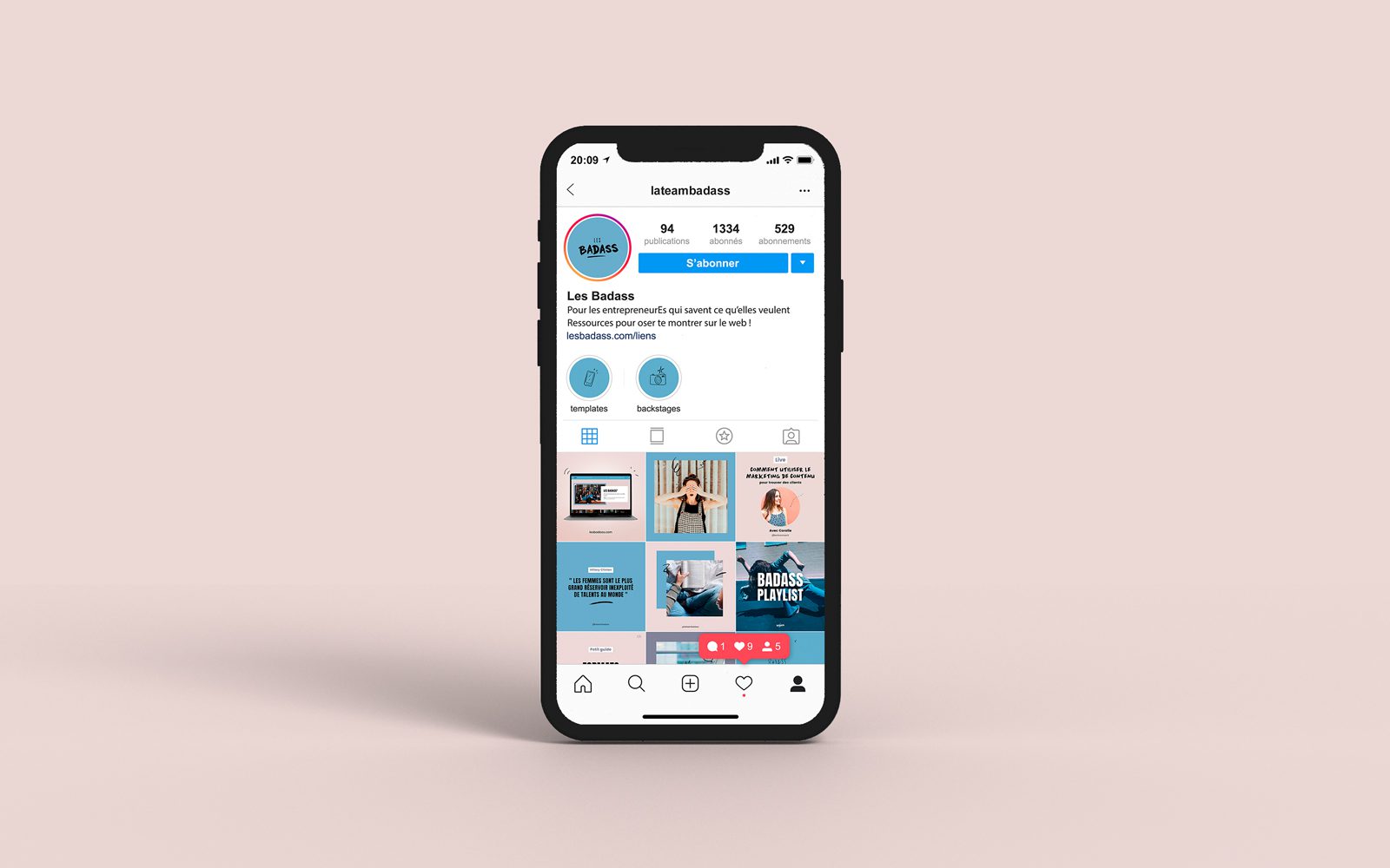 mockup-instagram-les-badass Création de visuels pour le compte Instagram